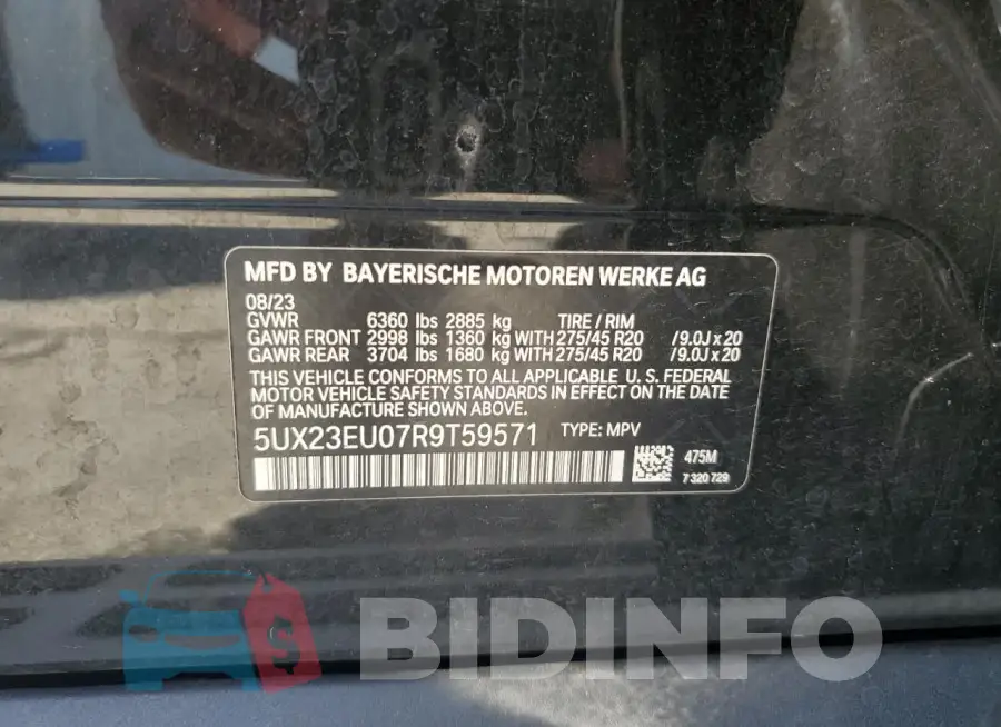 5UX23EU07R9T59571 Photo# 13