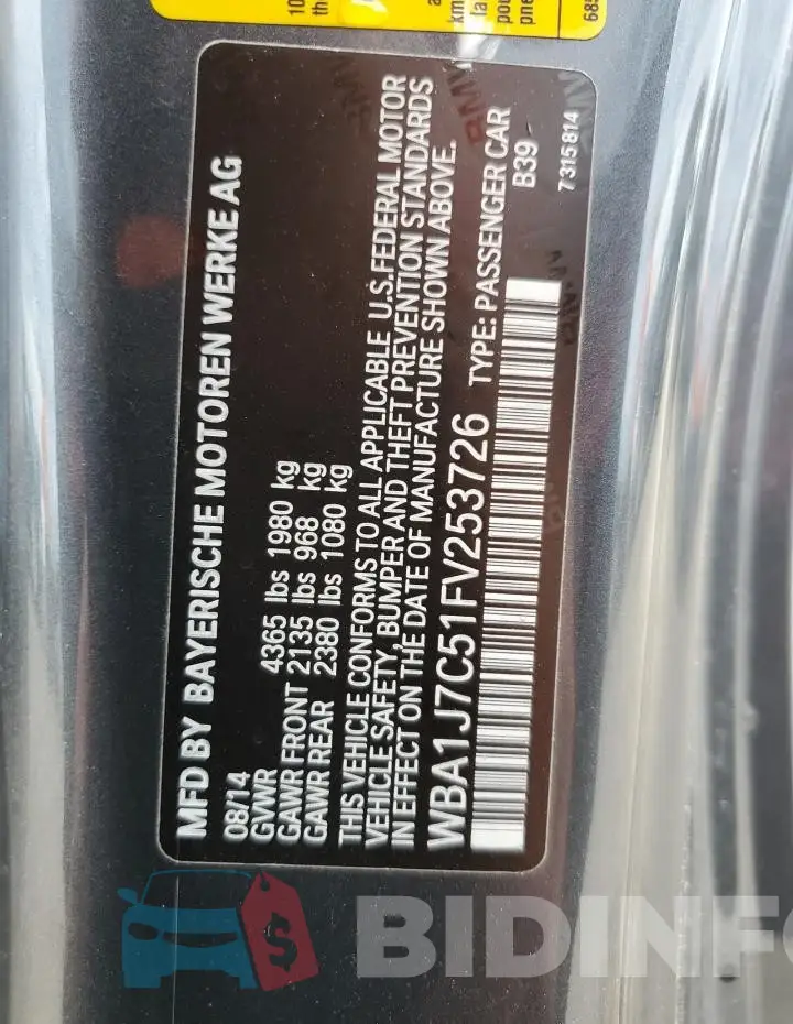 WBA1J7C51FV253726 Photo# 12