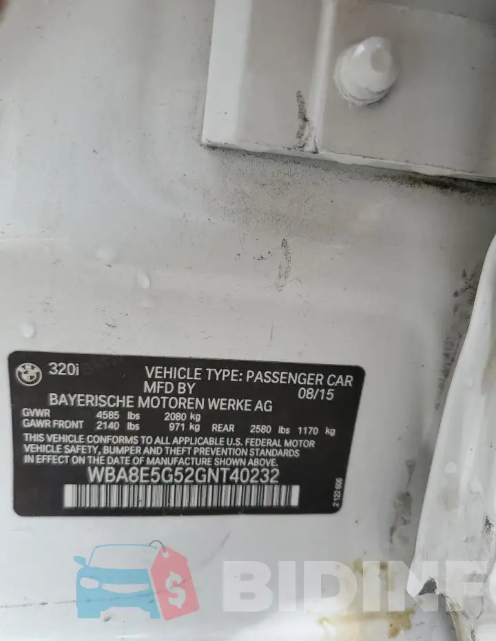 WBA8E5G52GNT40232 Photo# 12