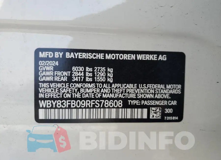 WBY83FB09RFS78608 Photo# 12