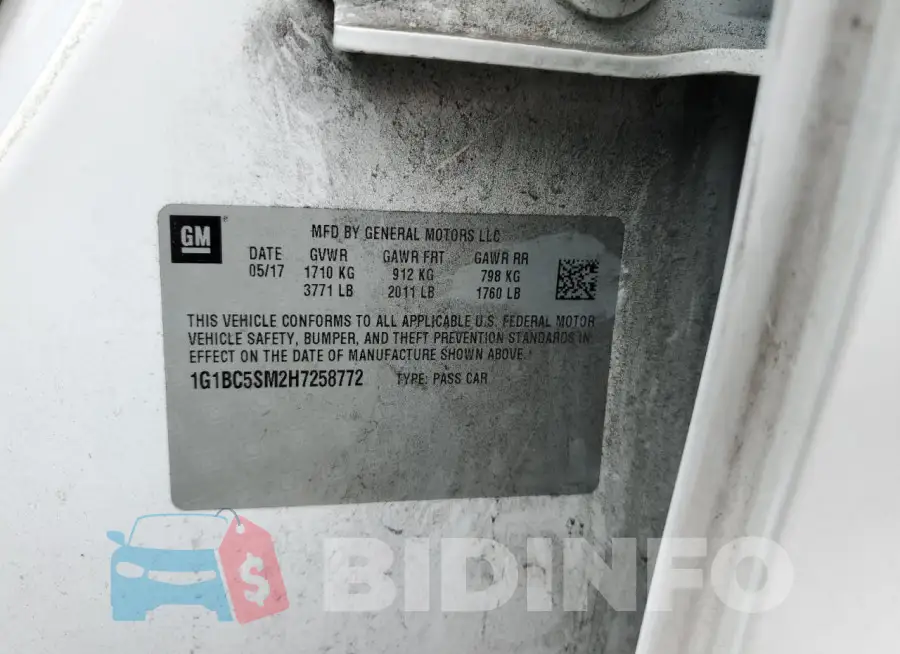 1G1BC5SM2H7258772 Photo# 12