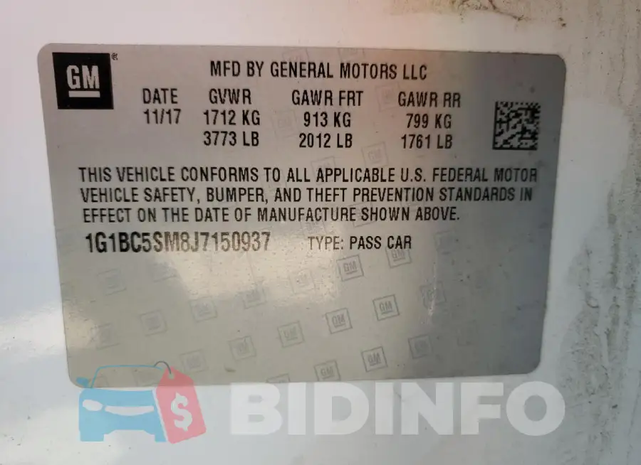 1G1BC5SM8J7150937 Photo# 13