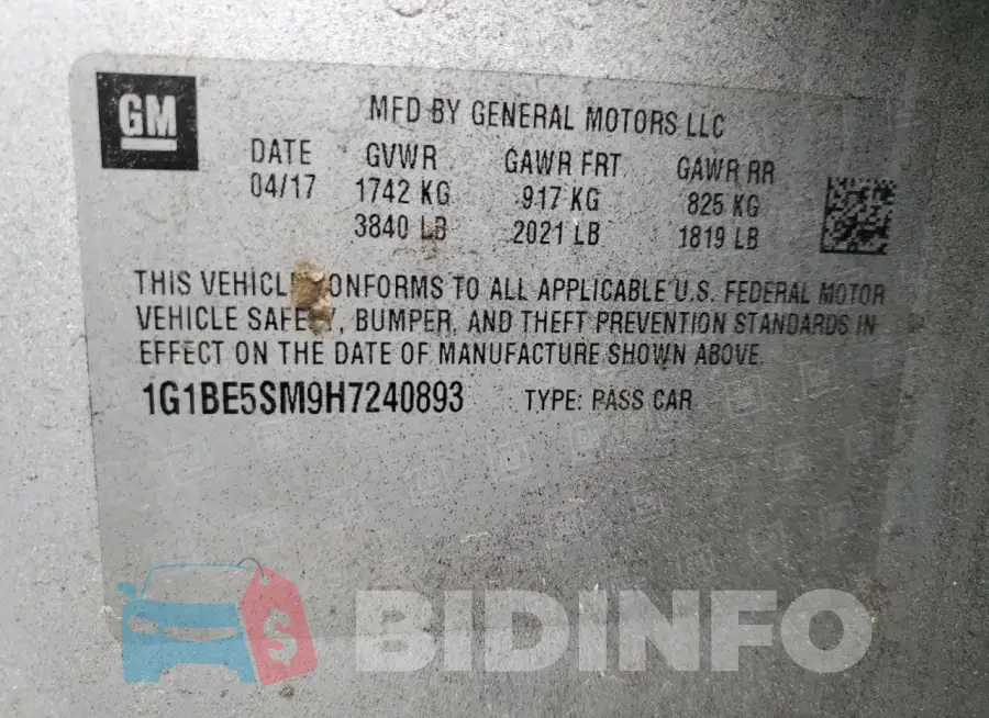 1G1BE5SM9H7240893 Photo# 12