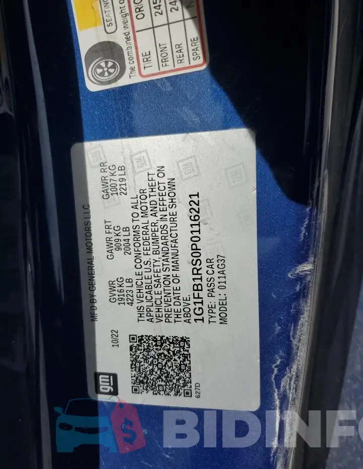 1G1FB1RS0P0116221 Photo# 13