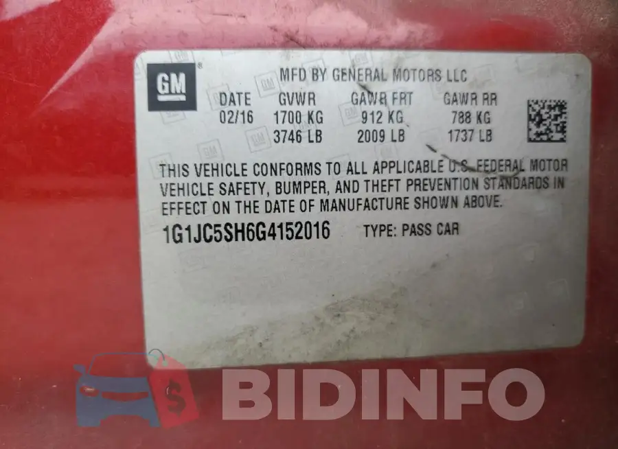 1G1JC5SH6G4152016 Photo# 13