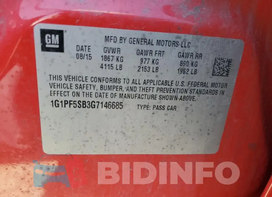 1G1PF5SB3G7146685 Photo# 13