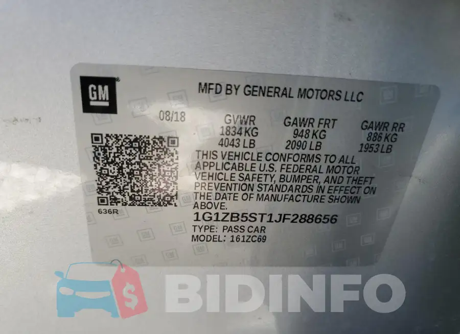 1G1ZB5ST1JF288656 Photo# 12