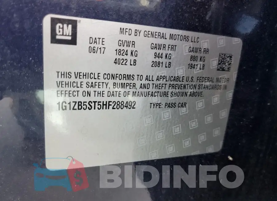 1G1ZB5ST5HF288492 Photo# 12