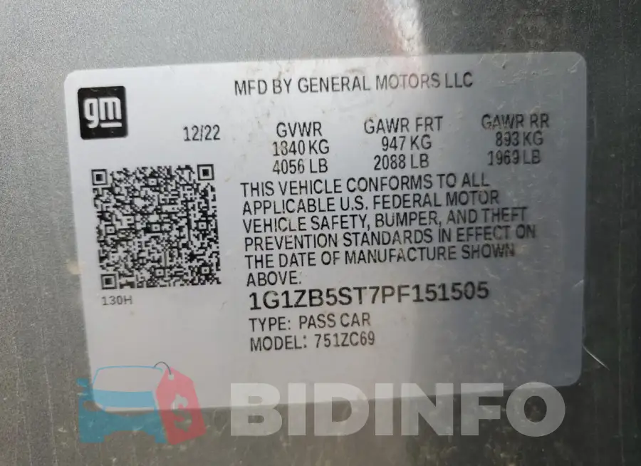 1G1ZB5ST7PF151505 Photo# 13