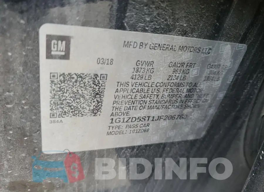 1G1ZD5ST1JF206760 Photo# 12