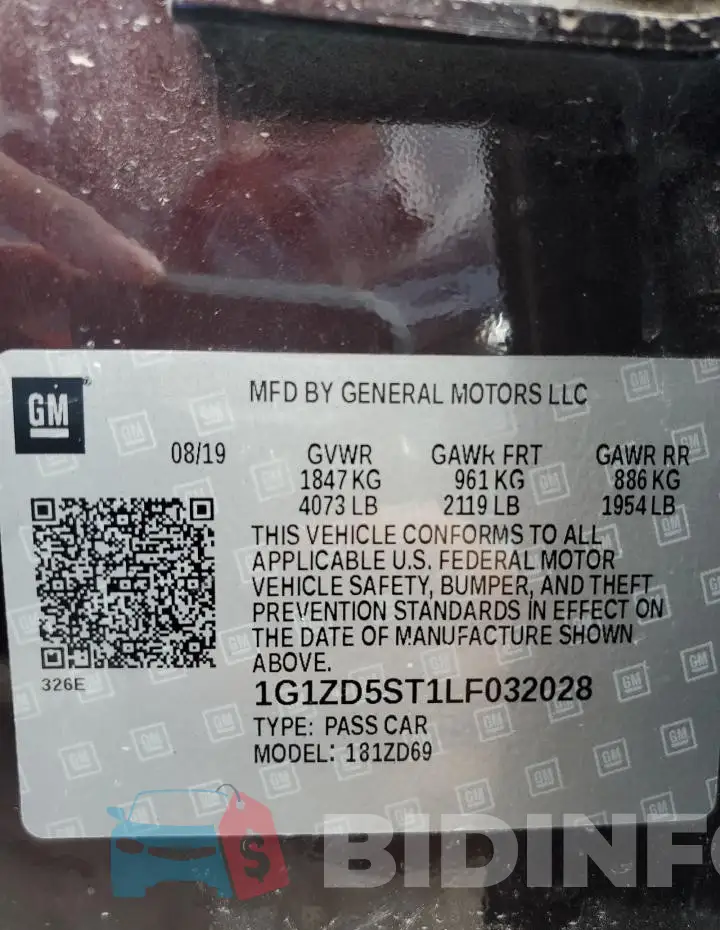 1G1ZD5ST1LF032028 Photo# 12