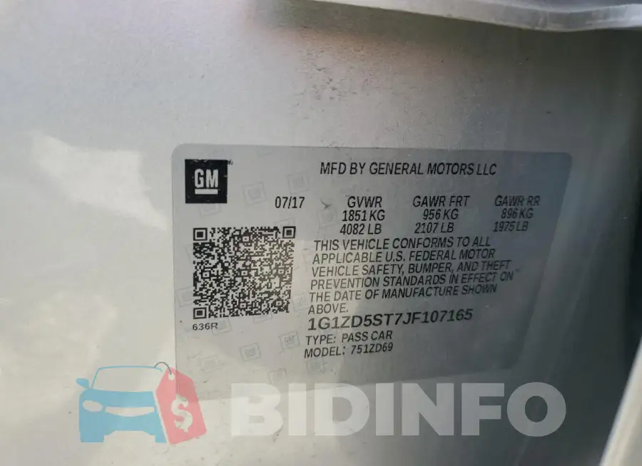 1G1ZD5ST7JF107165 Photo# 12