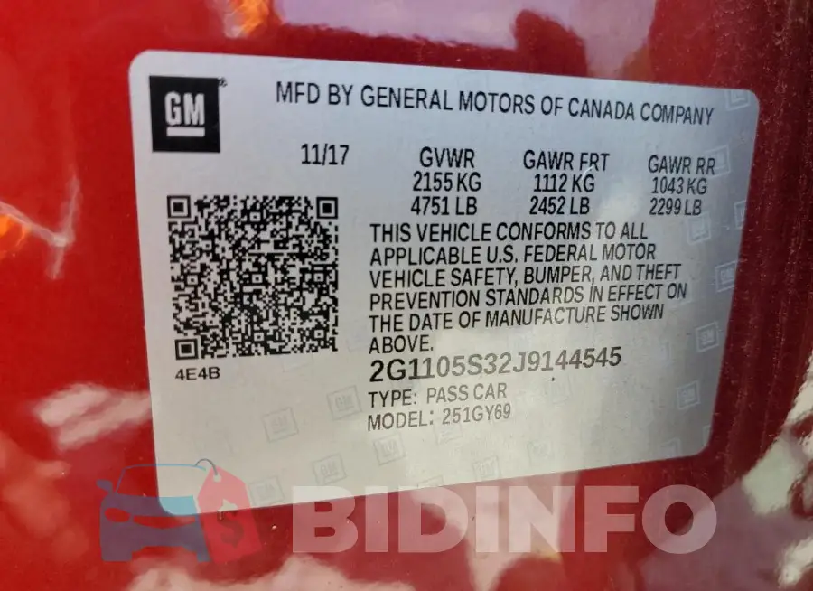 2G1105S32J9144545 Photo# 12
