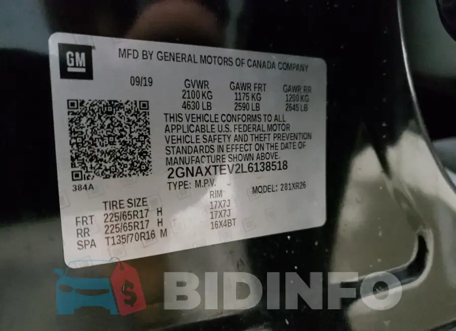 2GNAXTEV2L6138518 Photo# 13