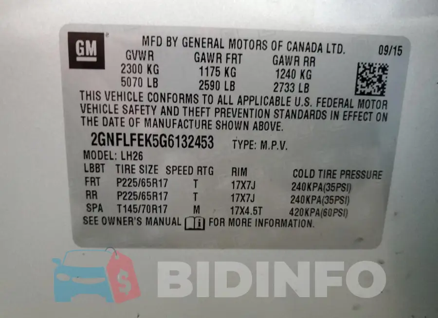 2GNFLFEK5G6132453 Photo# 13