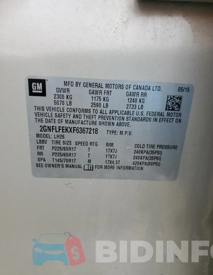2GNFLFEKXF6367218 Photo# 12
