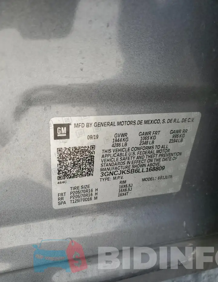 3GNCJKSB6LL168809 Photo# 13
