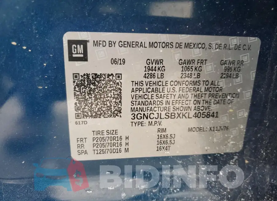 3GNCJLSBXKL405841 Photo# 13