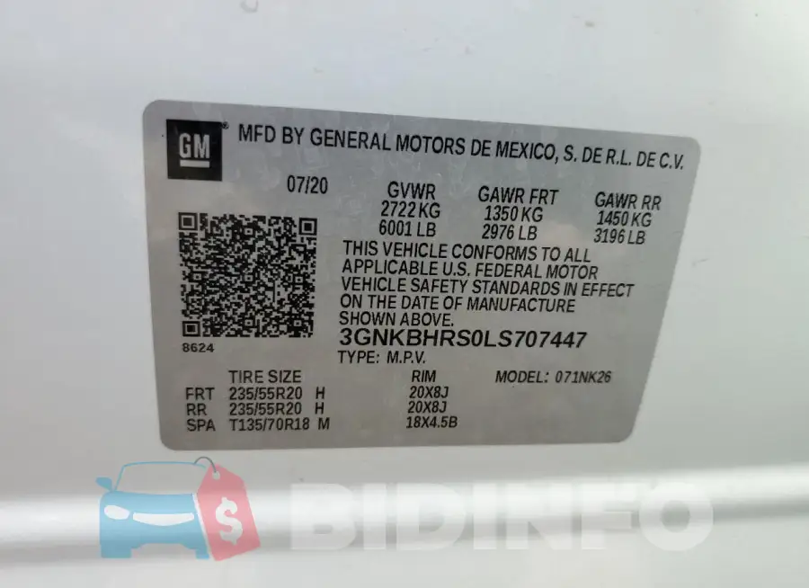 3GNKBHRS0LS707447 Photo# 12