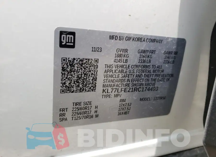 KL77LFE21RC174493 Photo# 12