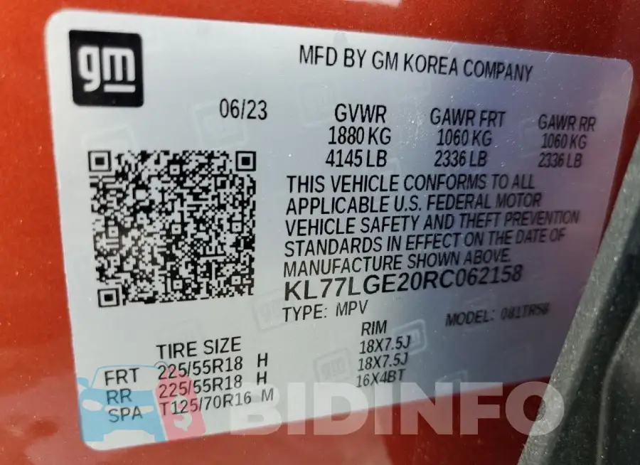 KL77LGE20RC062158 Photo# 13