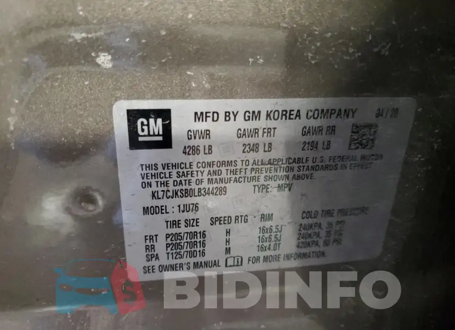KL7CJKSB0LB344289 Photo# 13