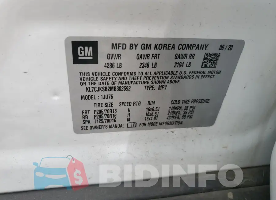KL7CJKSB2MB302692 Photo# 13
