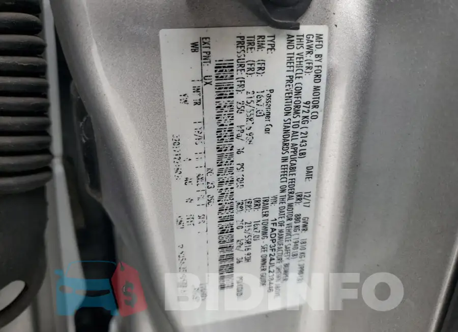 1FADP3F24JL238446 Photo# 12