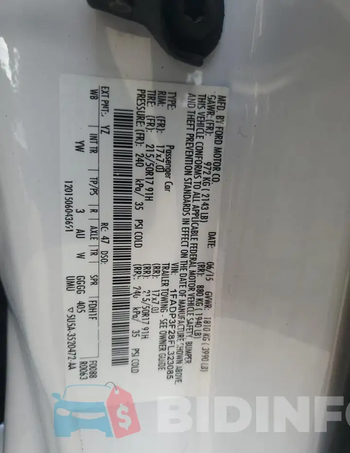 1FADP3F28FL323085 Photo# 12
