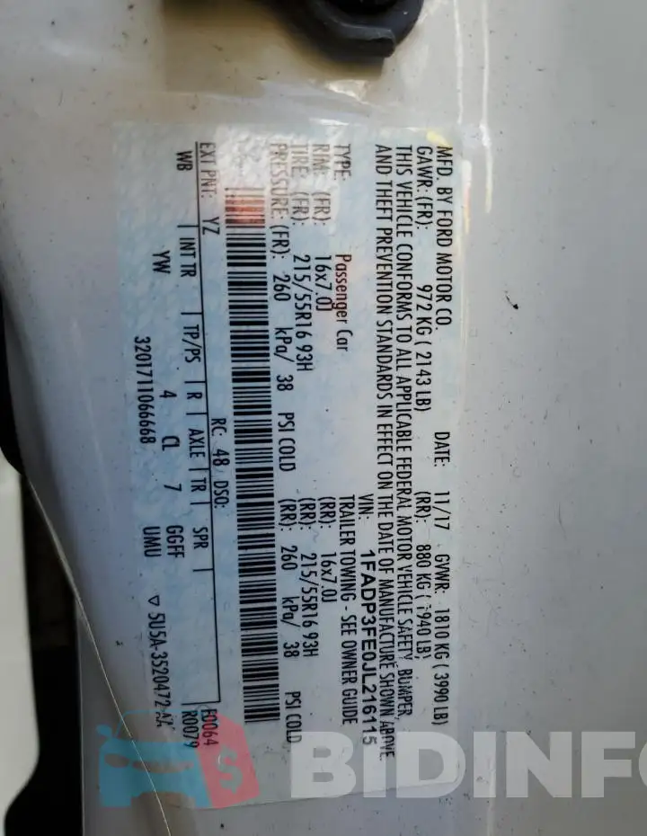 1FADP3FE0JL216115 Photo# 12