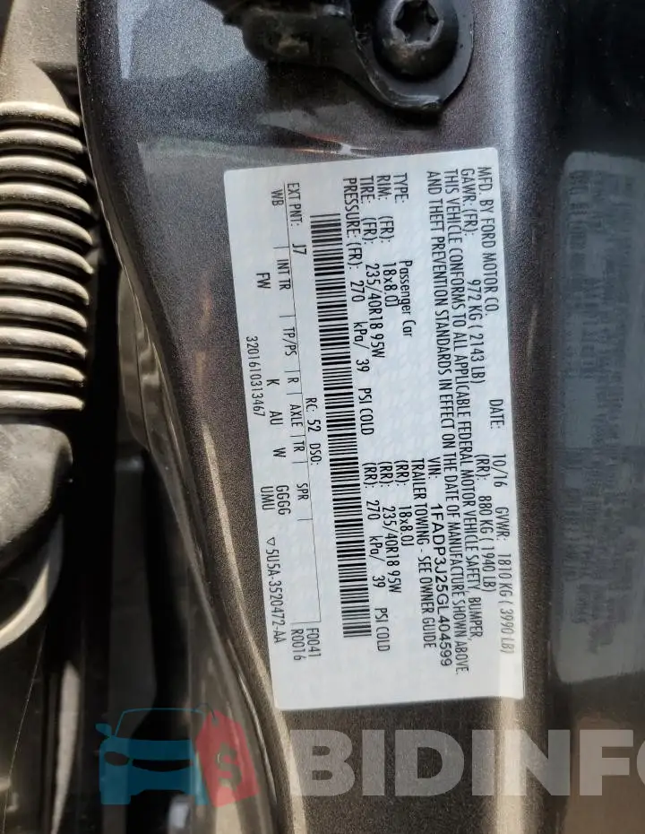1FADP3J25GL404599 Photo# 12