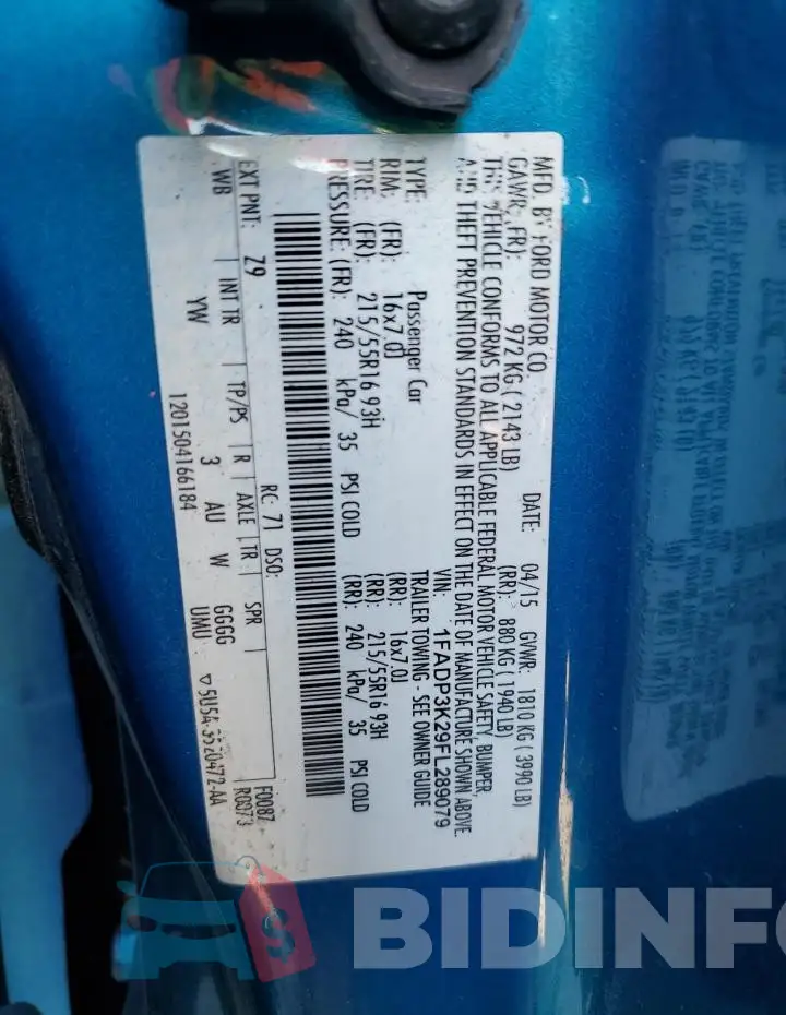 1FADP3K29FL289079 Photo# 12