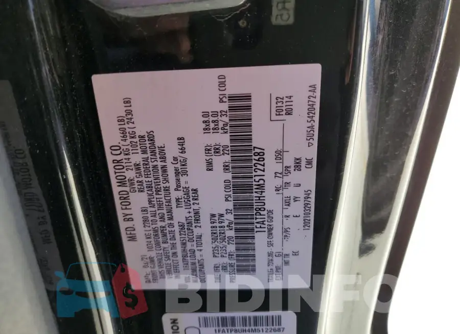 1FATP8UH4M5122687 Photo# 12