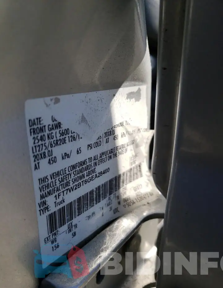 1FT7W2BT6GEA28480 Photo# 12