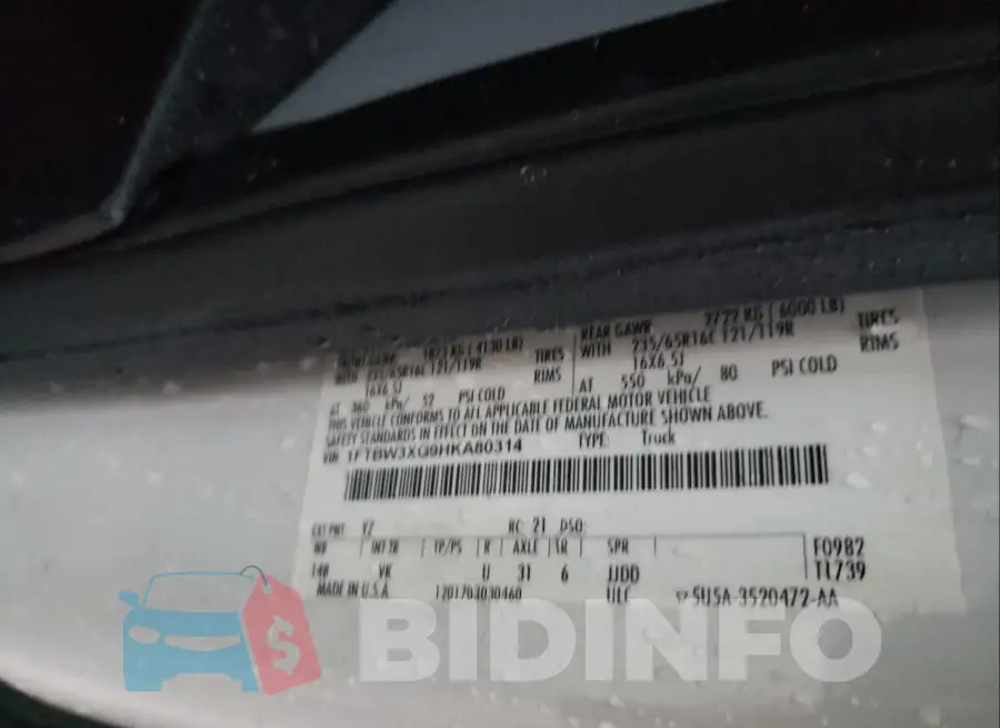 1FTBW3XG9HKA80314 Photo# 10