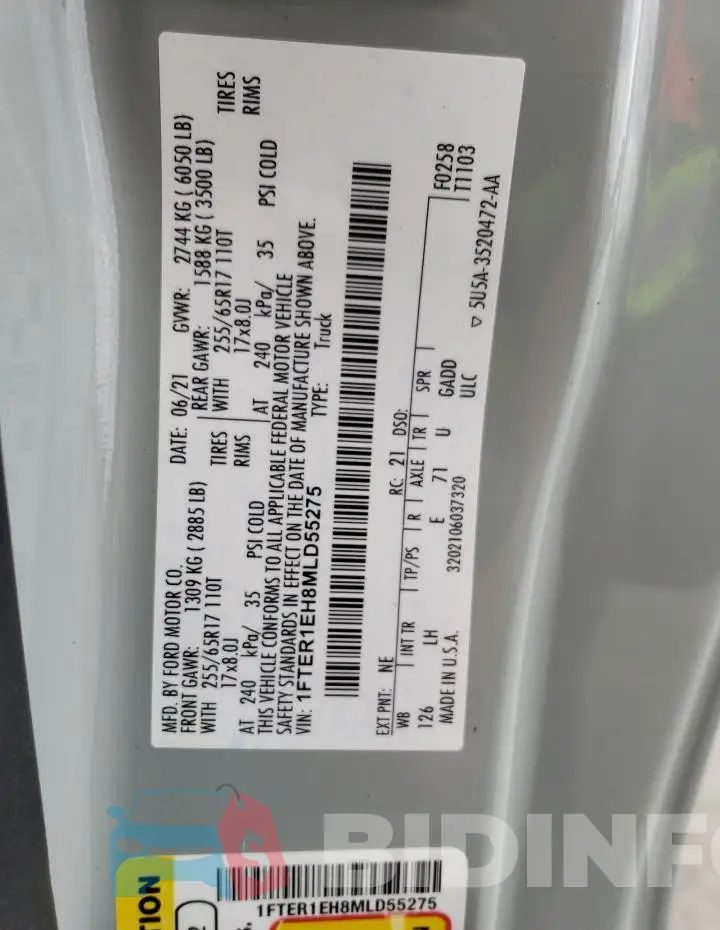 1FTER1EH8MLD55275 Photo# 12