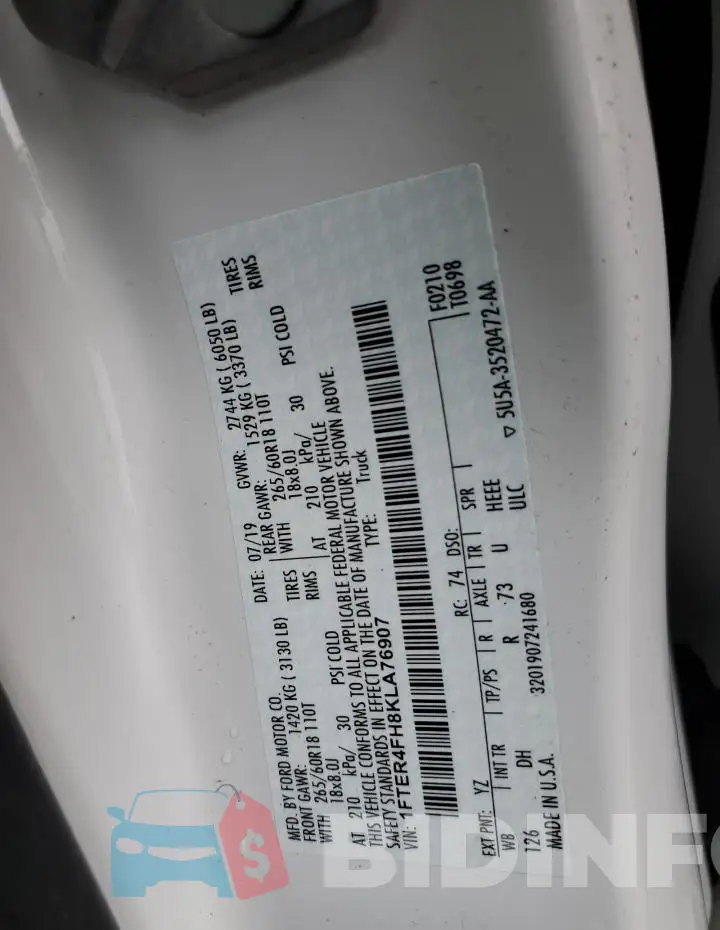 1FTER4FH8KLA76907 Photo# 12