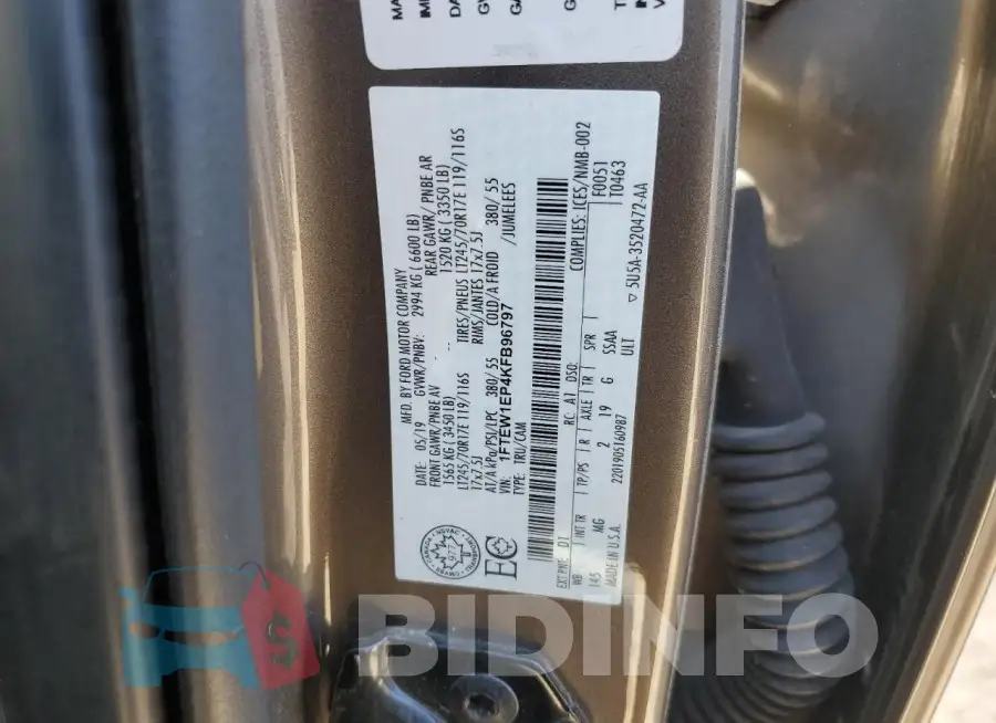 1FTEW1EP4KFB96797 Photo# 13
