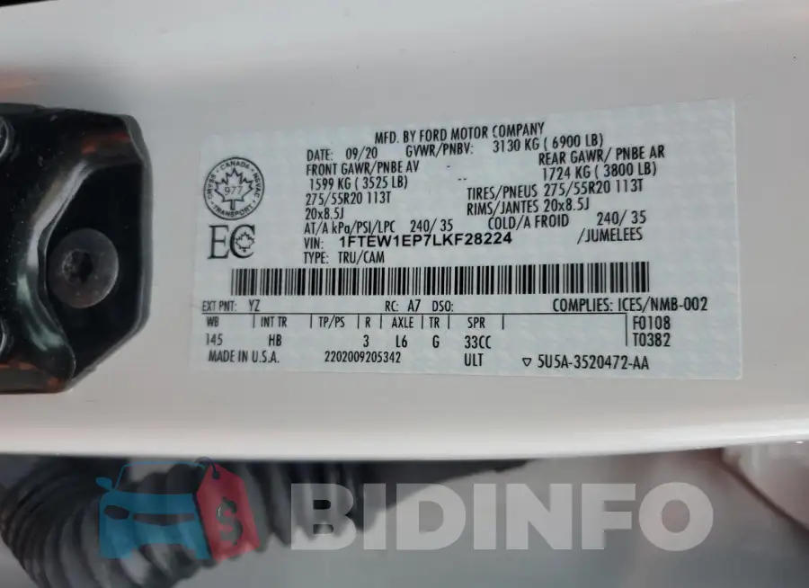 1FTEW1EP7LKF28224 Photo# 12