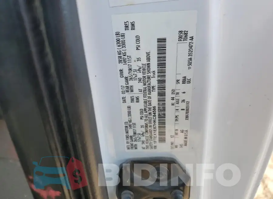 1FTEX1E87HKC84586 Photo# 13