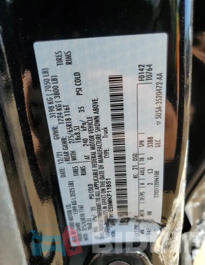 1FTFW1E59MKF11851 Photo# 12