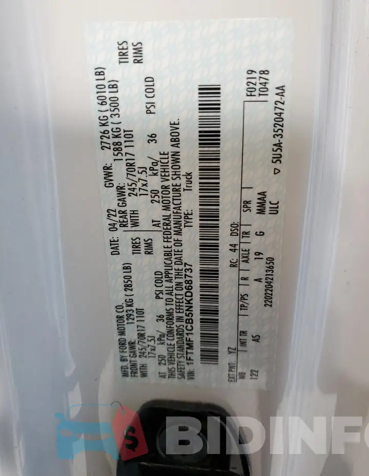 1FTMF1CB5NKD68737 Photo# 12