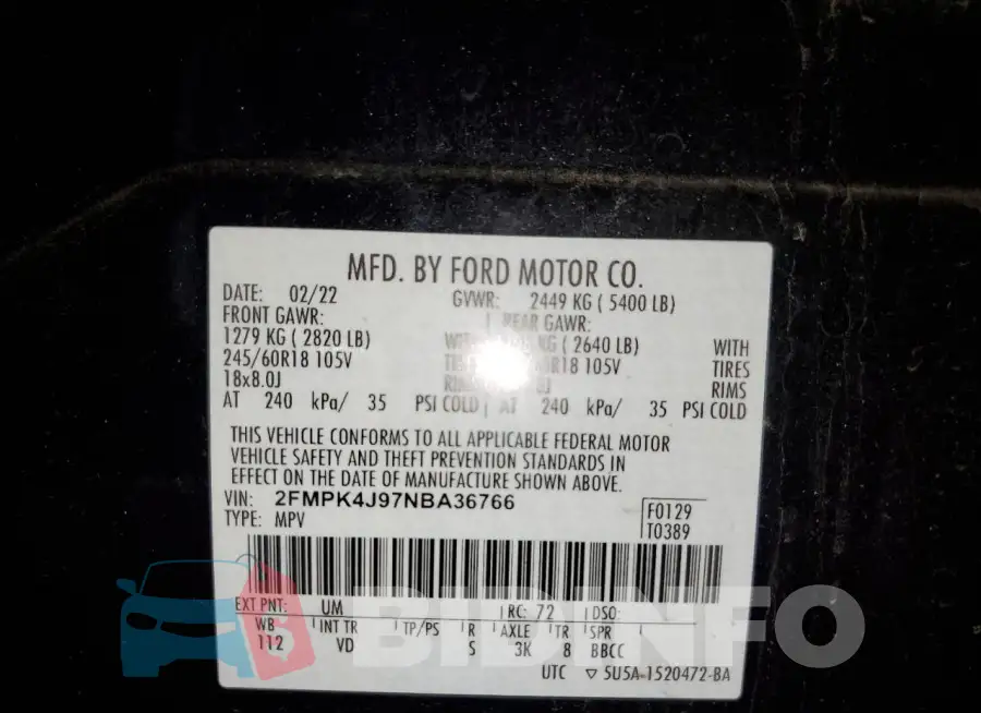 2FMPK4J97NBA36766 Photo# 13