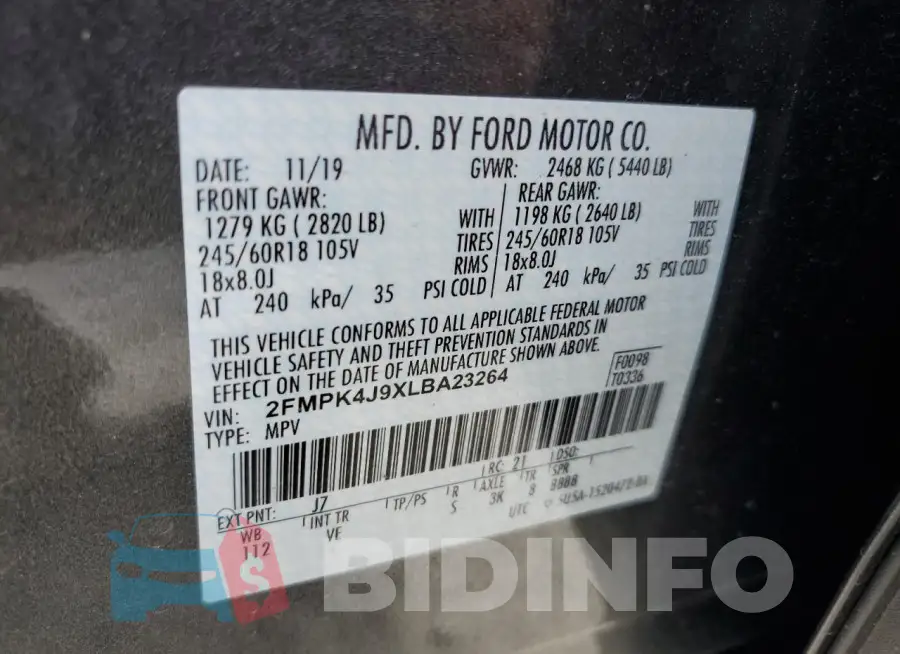 2FMPK4J9XLBA23264 Photo# 12