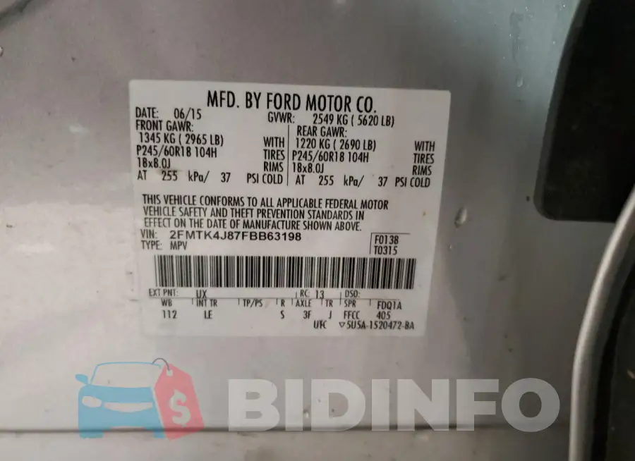 2FMTK4J87FBB63198 Photo# 13