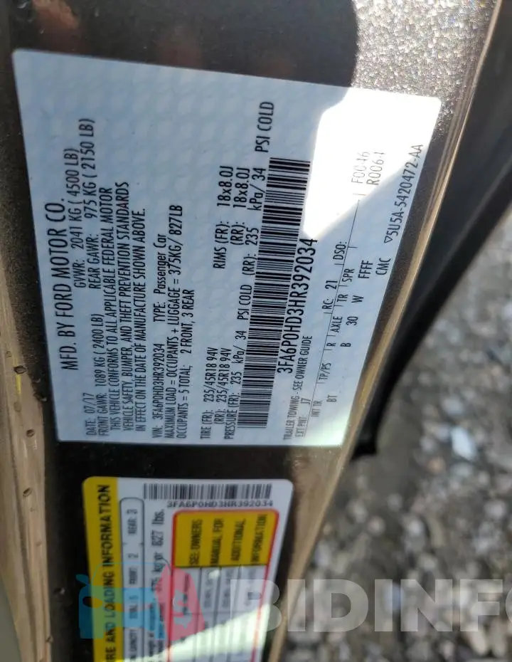 3FA6P0HD3HR392034 Photo# 12