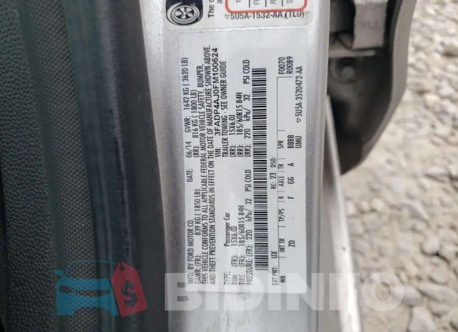 3FADP4AJ0FM100624 Photo# 12