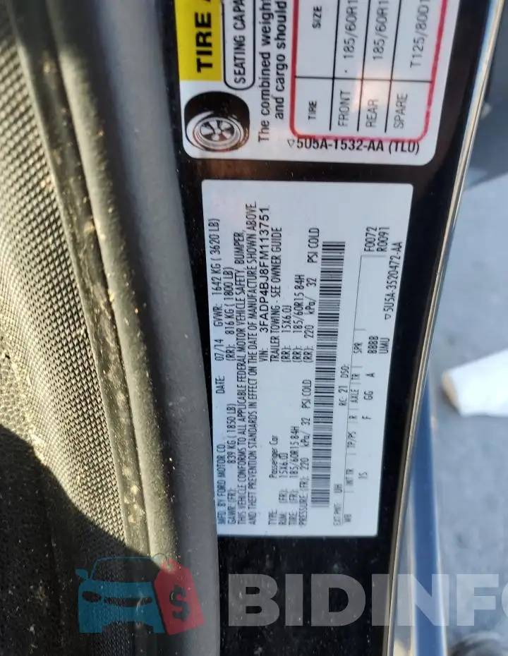 3FADP4BJ8FM113751 Photo# 13