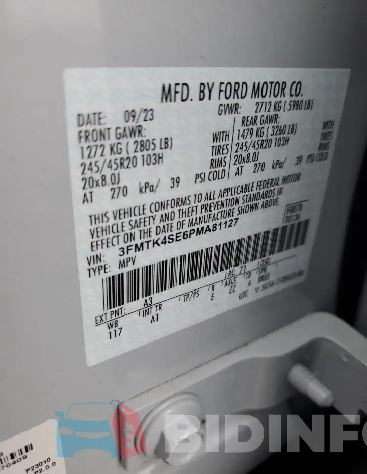 3FMTK4SE6PMA81127 Photo# 13
