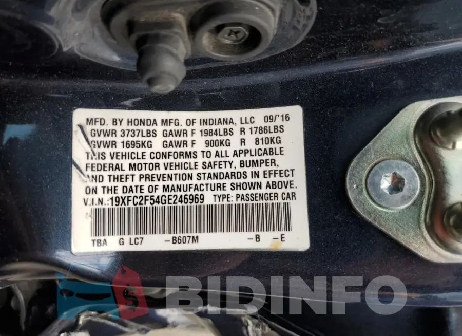 19XFC2F54GE246969 Photo# 12